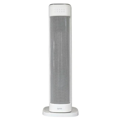 Image of Igenix IGHT020DW Oscillating Tower Fan Heater With 15 Hour Timer and 30 Second Auto Delay Shutdown, 2000 W, 3 Heat Modes, Overheat Protection, Touch Button Remote Control