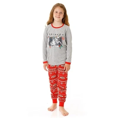 Image of FRIENDS Christmas Family Pyjamas Central Perk Festive PJs Set Men, Women, Boys, Girls and Pets Xmas Dog T Shirt 9 10 Years