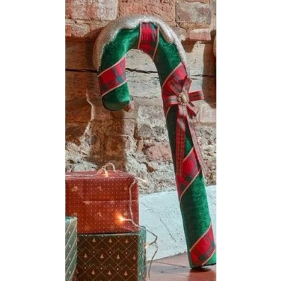 Image of Marco Paul Large Christmas Candy Cane 35cm Giant Stick Novelty Decoration Indoor Home Free standing Decor Tree ornaments (Green Cane)