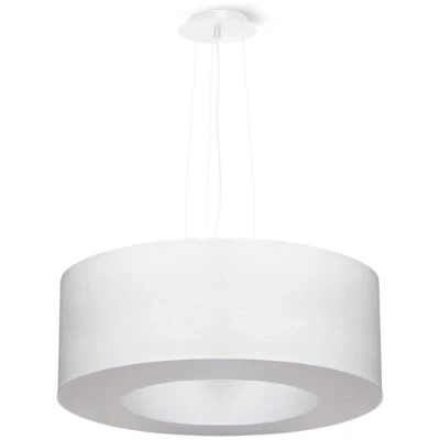 Image of Saturno Cylindrical Pendant Light White 50cm E27