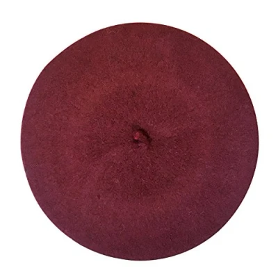 Image of Central Chic Women&#039;s Quality Burgundy Beret Hat 100% Wool French Winter Autumn Ladies Girls Fashion Hats One Size Fits All in