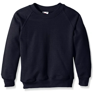 Image of Fruit of the Loom Unisex Kids Raglan Classic Sweater, Deep Navy, 9 11 Years (Manufacturer Size:32)
