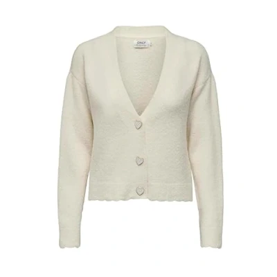 Image of ONLY Women&#039;s Onlrositta Ls Vneck Card KNT Cardigan, Birch, L