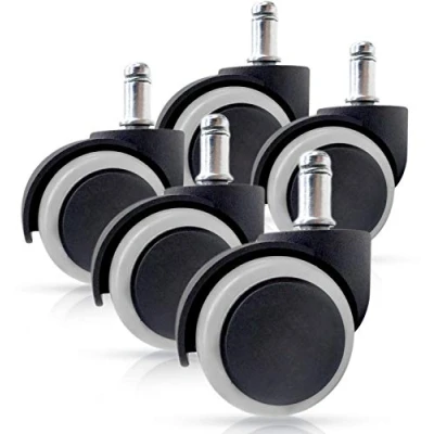 Image of Gresunny 5pcs Office Chair Casters Wheels Replacement Castors Universal Swivel Heavy Duty Rubber for Carpet Hardwood Floors Laminate Tile 11X22mm