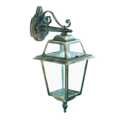 Image of New Orleans 1 Light Outdoor Lantern Black, Gold IP44, E27