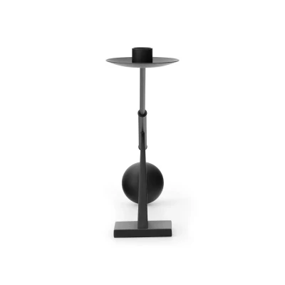 Image of Audo Copenhagen candlestick Interconnect, black, height 25.5 cm