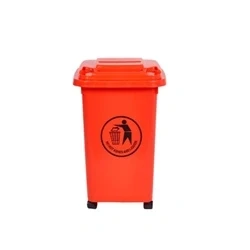 Image of GPC LWB30Y_RED Polypropylene Wheel Bin, 30L Capacity, 25.5cm x 35cm 49cm, Red