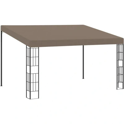 Image of vidaXL Wall mounted Gazebo 4x3 m Taupe Fabric
