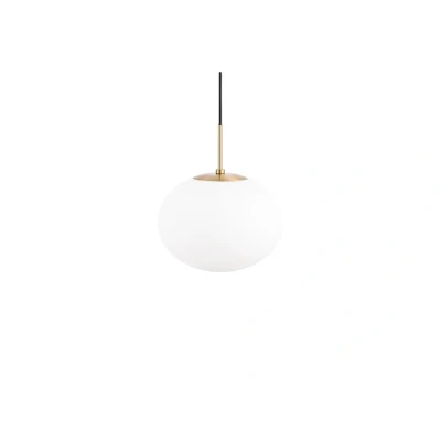 Image of Dyberg Larsen Princess pendant light, opal/brass, Ø 28 cm
