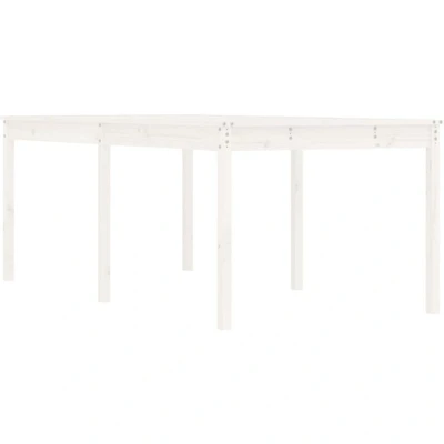 Image of vidaXL Garden Table White 203.5x100x76 cm Solid Wood Pine
