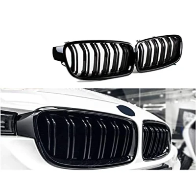 Image of F30 Grille For BMW 3 Series F31 318d 320d 330d 320i 328i 335i xDrive Front Kidney Grilles Glossy Black Double Slat Grill 2012 2019