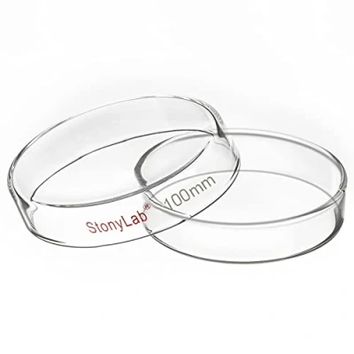 Image of stonylab Glass Petri Dish, 100x20 mm Autoclavable Borosilicate Cell Culture Dish with Clear Lid for Laboratory