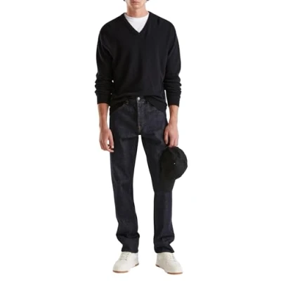 Image of United Colors of Benetton Men&#039;s V Neck Sweater M/L 1002u4407, Black 100, XXL