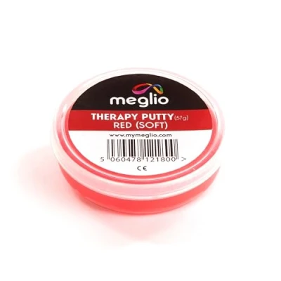 Image of Meglio Therapy Hand Putty 57g for Exercises Targeting Recovery and Rehabilitation, Strength Training Stress Relief, Variable Resistive (Red (Soft))