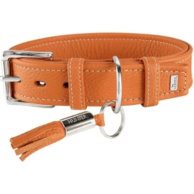 Image of HUNTER Cannes Leather Collar, 70 cm, Orange
