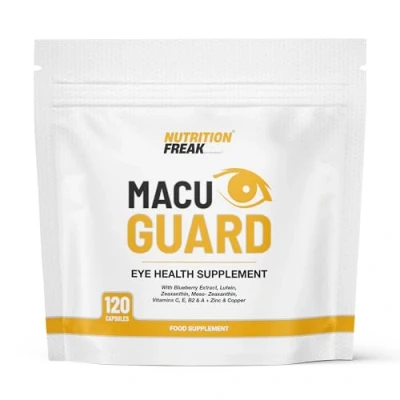 Image of MacuGuard+ Eye Supplement 120 Capsules Zeaxanthin, Meso Lutein, Blueberry Extract Plus Vitamins and Minerals Premium UK Made