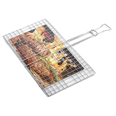 Image of Barbecue Grill Basket Turner 22x39cm, Silber