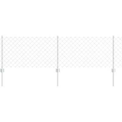 Image of vidaXL Chain Link Fence with 22 U Posts Silver 0.6x25 m Steel