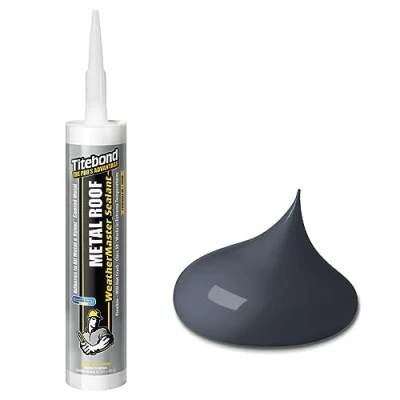 Image of Titebond 61121 WeatherMaster Metal Roof Sealant Joint, Black, 9.5 oz