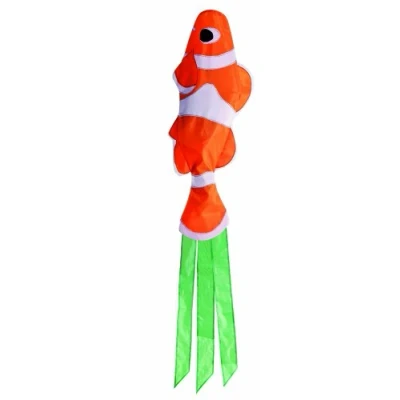 Image of BROOKITE from Peterkin Clown Fish windsock 135cm orange and white Spinnaker Nylon Kites Outdoor Toys Sport &amp; Leisure Ages 3+