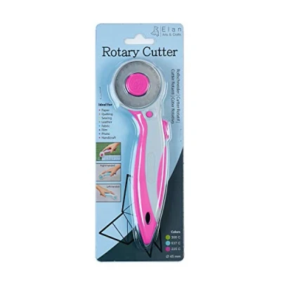 Image of Elan Rotary Cutters for Fabric Pink, Cutter Sewing, Wallpaper Tools, Used as Fabric, Blades 45mm, Cutting Wheel, Perfect Quilting Tools