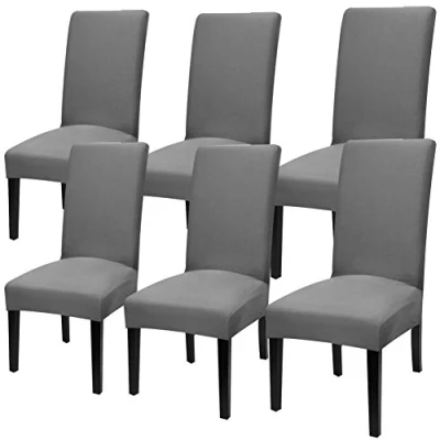Image of YISUN Dining Chair Covers Set of 6, Stretch Removable Washable Kitchen Covers, Slipcover for Hotel, Room, Ceremony, Banquet Wedding Party