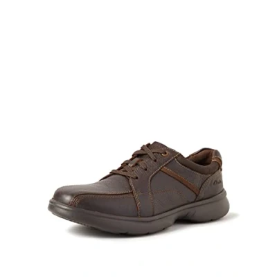 Image of Clarks Men&#039;s Bradley Walk Oxford shoe, Brown Tumbled Leather, 6 UK