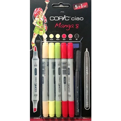 Image of Copic Ciao 5+1 Manga Marker Set 8 (Pack of 5 + Multiliner Pen), 22075568