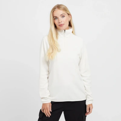 Image of The North Face Glacier 1/4 ZIP Jacket Fleece jumper, Women&#039;s, Size: 8/10, White dune