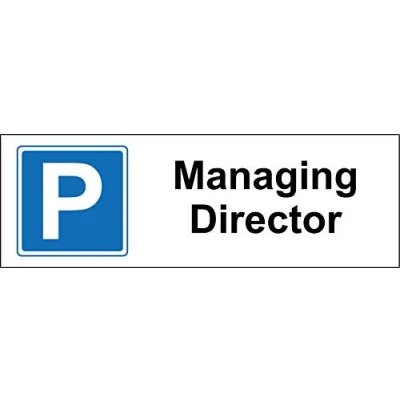 Image of Managing director parking only car park Safety sign 1.2mm Rigid plastic 450mm x 150mm
