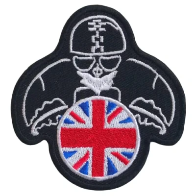 Image of Vintage Motorcycles Biker Union Jack Iron Sew On Embroidered Patch