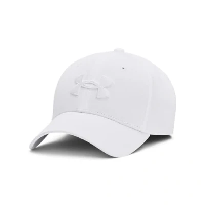 Image of Under Armour Men&#039;s Blitzing Cap Stretch Fit Hat, (102) White/White, M/L