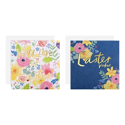 Image of Hallmark Charity Easter Cards Pack 10 in 2 Floral Designs