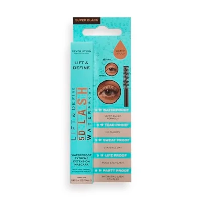 Image of Revolution Beauty London 5D Lash Waterproof Mascara, Add Volume, Impact and Length, Black, 8g
