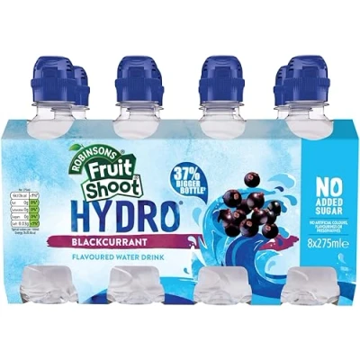 Image of Robinsons Fruit Shoot Hydro Flavoured Water Blackcurrant, 8x275ml