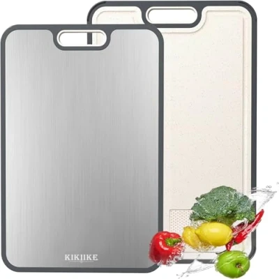 Image of titanium Cutting Board Double Sided,Pure Boards for Kitchen Sided Food Grade, Pure and Wheat Straw PP, Non Stick Durable easy to clean (Large)