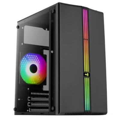 Image of Mini Tower Micro ATX Evo RGB Housing with Glass Panel, Black
