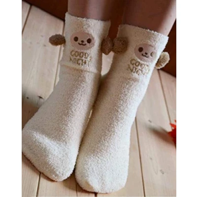 Image of asdas Slipper Socks For Women With Grippers Non Slip,Fuzzy White Monkey Slip Indoor Animal Grip Warm Fleece Skid Soft Fluffy