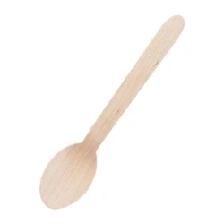 Image of Fiesta Compostable Wooden Dessert Spoons (100 Pack)
