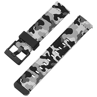 Image of Timex 22mm Fabric Quick Release Strap Black Winter Camo with Buckle