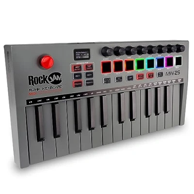 Image of RockJam 25 Key Bluetooth Midi Keyboard Piano with Touchpads