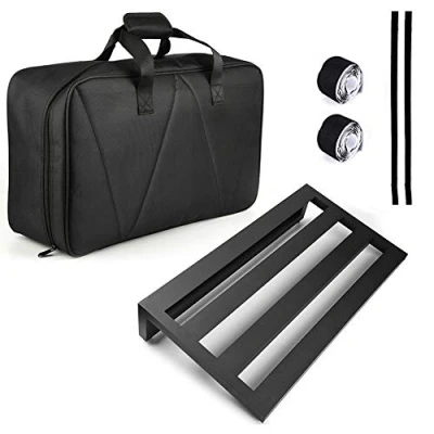 Image of Pedal Board for Guitar Bass Effects Pedalboard with Carry Bag, 2PCS Tape 19.5 x 11 inch