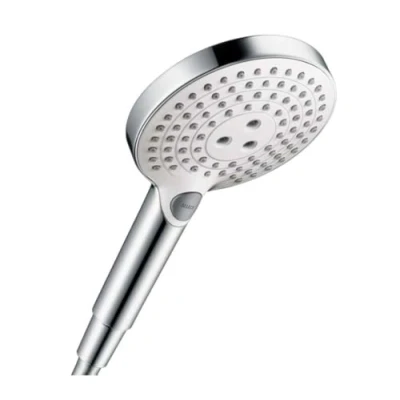 Image of hansgrohe Raindance Select S 125 hand shower, 3 spray modes, white/chrome
