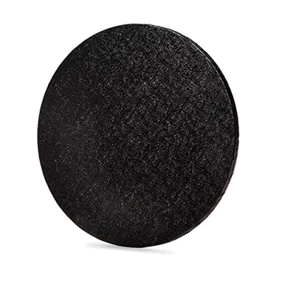 Image of Anniversary House Black Foil 25cm 1 Pc 10 inch, Pack of 1, Individually Wrapped, Sturdy Fibre Cake Drum Round, D002, Board
