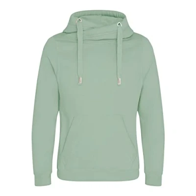 Image of AWDis Just Hoods JH021 Unisex Cross Neck Hoodie Dusty Green 2XL