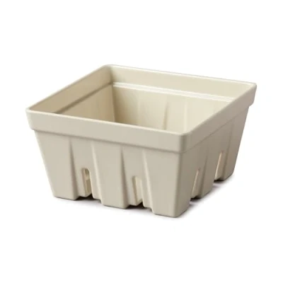 Image of Zeal Fridge Storage Box for Fruits and Berries, Melamine Kitchen Container Wash Serve Berry Colander Box, 12cm (Cream)