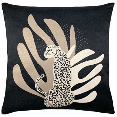Image of furn. Aurora Leopard Feather Filled Cushion Blush One Size