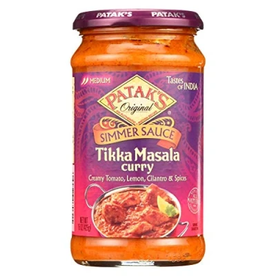 Image of Patak&#039;s Tikka Masala Curry Cooking Sauce, Medium, 15 Ounce Glass Jars (Pack of 6)