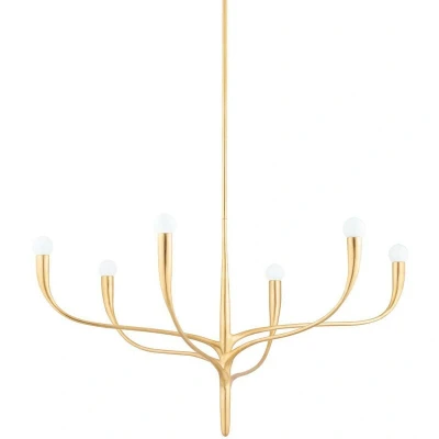 Image of Labra 6 Light Chandelier Gold, 2500K