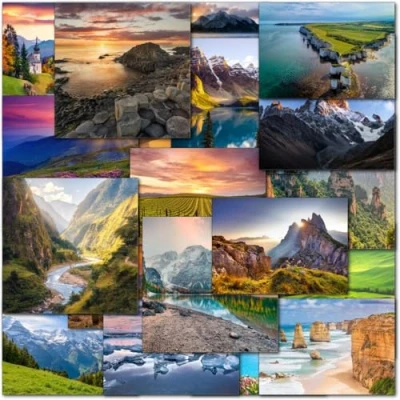 Image of doodlecards Pack of 20 Mixed Landscapes Premium Birthday &amp; Blank Greeting Cards